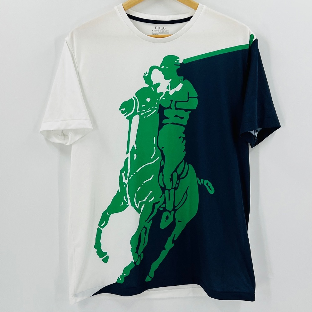 Polo Ralph Lauren Performance Big Pony Crew Neck Tee L Preppy Old Money Logo
